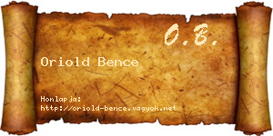 Oriold Bence névjegykártya